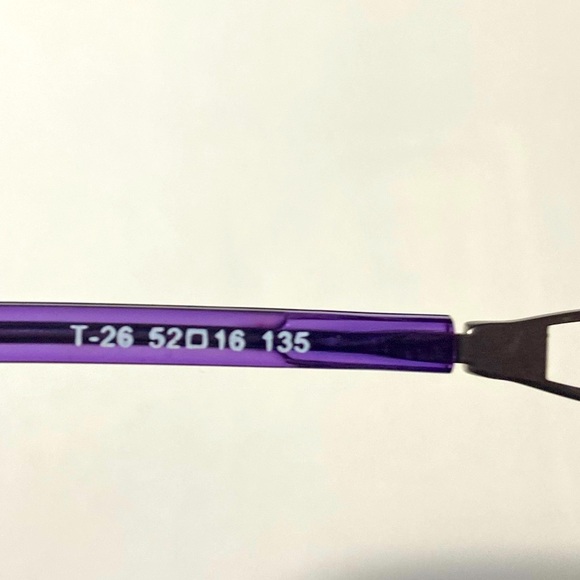 Louis Vuitton T-26 52[]16-135 Purple Rimless Eyeglasses Logo Temples Italy Made - Picture 3 of 10